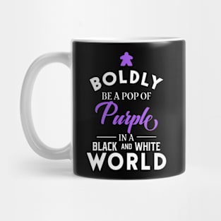 Purple Meeple Boldly Be A Pop of Color Board Games Meeples and Tabletop RPG Addict Mug